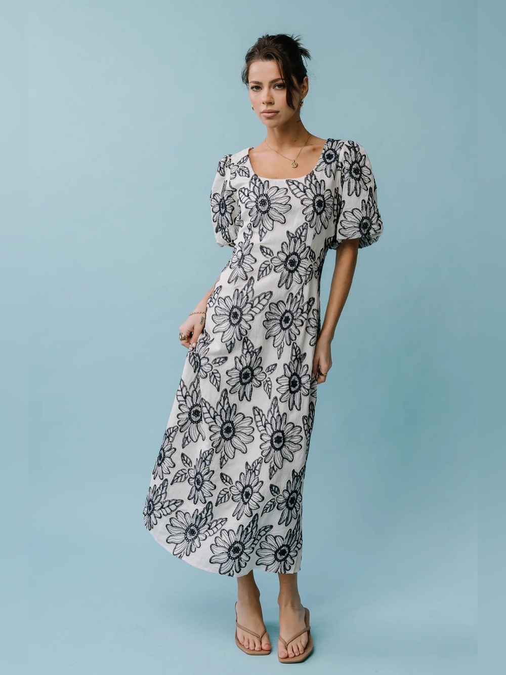 BOHME Brielle Embroidered Maxi Dress ❤️NWT❤️ - Picture 7 of 8